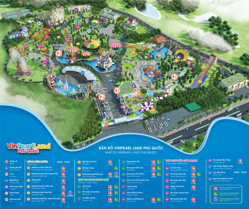푸꾸옥 빈펄랜드 지도 map of vinpearl land PHU QUOC