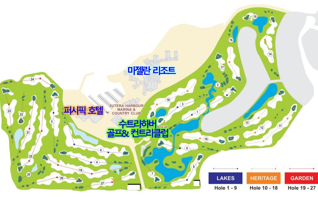 코타키나발루 수트라하버 CC 코스 맵, Sutera Harbour Golf & Country Club