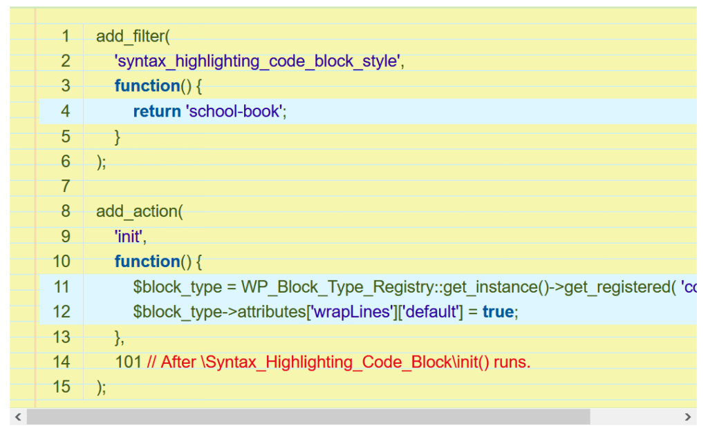 코드하이라이 플러그인, Syntax-highlighting Code Block 결과