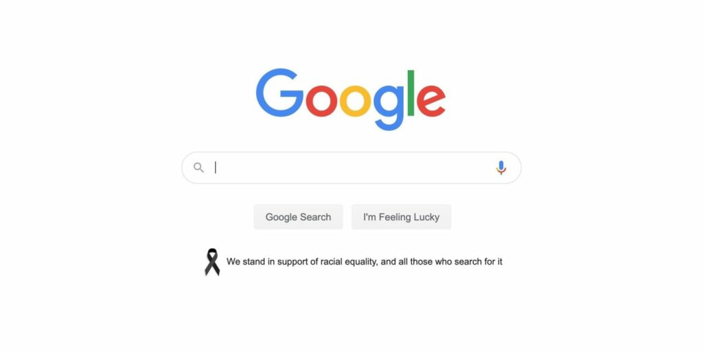 인종평등을 촉구한 구글 메인 페이지