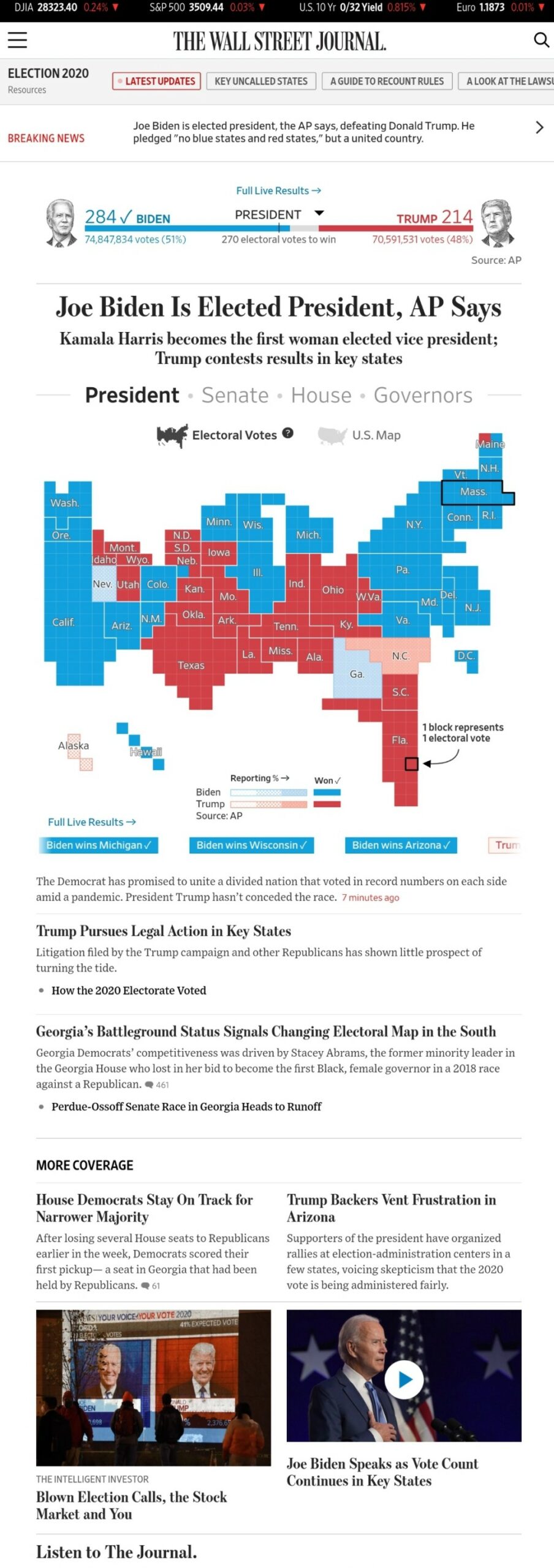 미국 대선, 바이든 당선 확정 순간을 전하는 미국 언론 풍경 9
