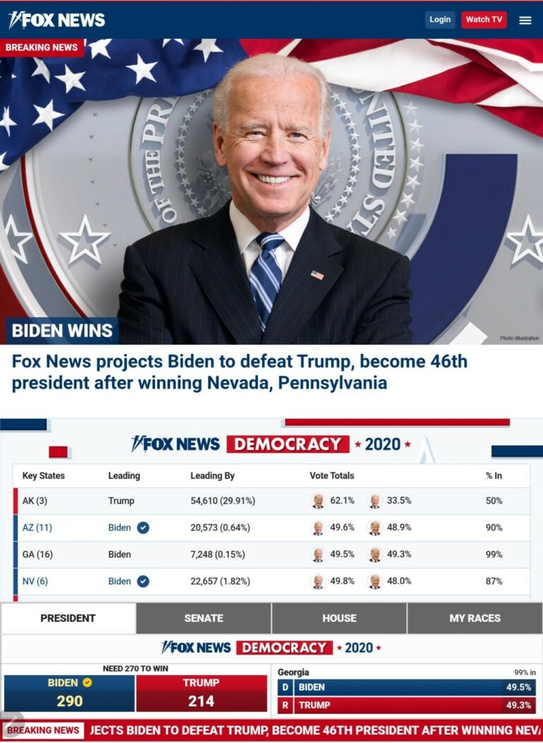 미국 대선, 바이든 당선 확정 순간을 전하는 미국 언론 풍경