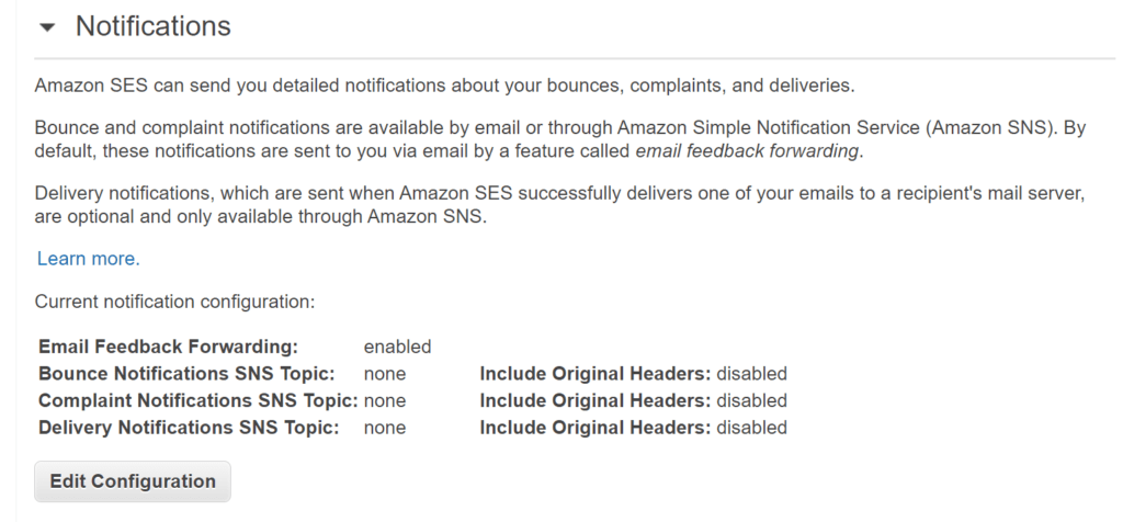아마존 이메일 서비스, Amazon SES 설정 방법 3