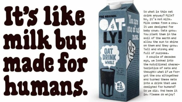 오틀리-브랜드-전략-오틀리-광고-직접적인-메세-live-kindly-oatly-milk-advertisement-Image-fron-Oatly