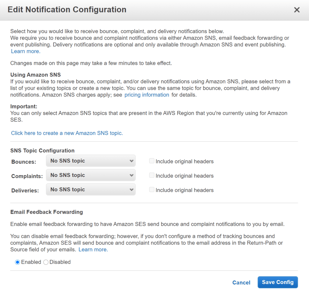 아마존 이메일 서비스, Amazon SES 설정 방법 6