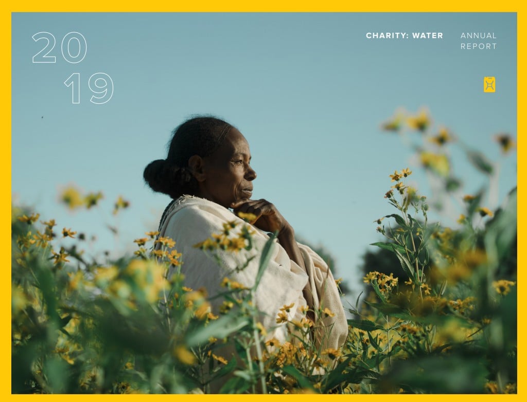 Charity Water 연간 보고소 표지, Annual Report cover page
