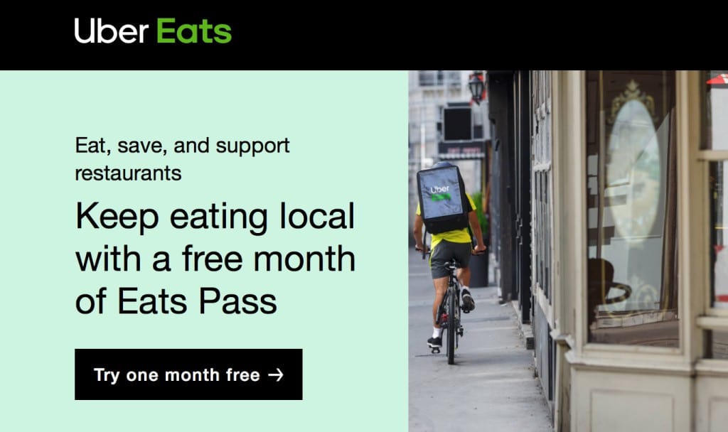 우버이츠 패스, Uber Eats Pass, Image from Uber