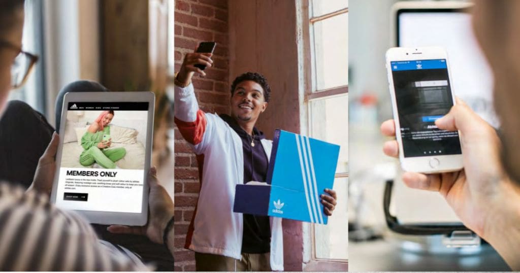 D2C 중심 아디다스 전략, 옴니채널 강화로 D2C 비중 50% 목표 35 아디다스 사용 경험을 공유하는 아디다스 회원 모습, Image from Adidas