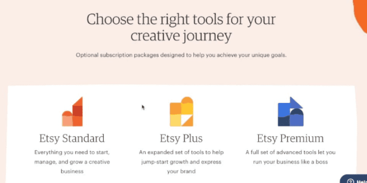 엣시 셀러 구독 패키지 설명, etsy seller subscription fees