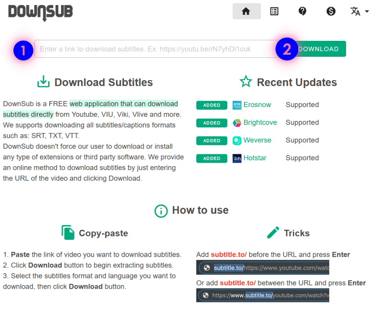 유튜브 자막 다운 방법 2가지 소개 55 동영상 자막 다운 사이트 downsub.com 메일 페이지 모습