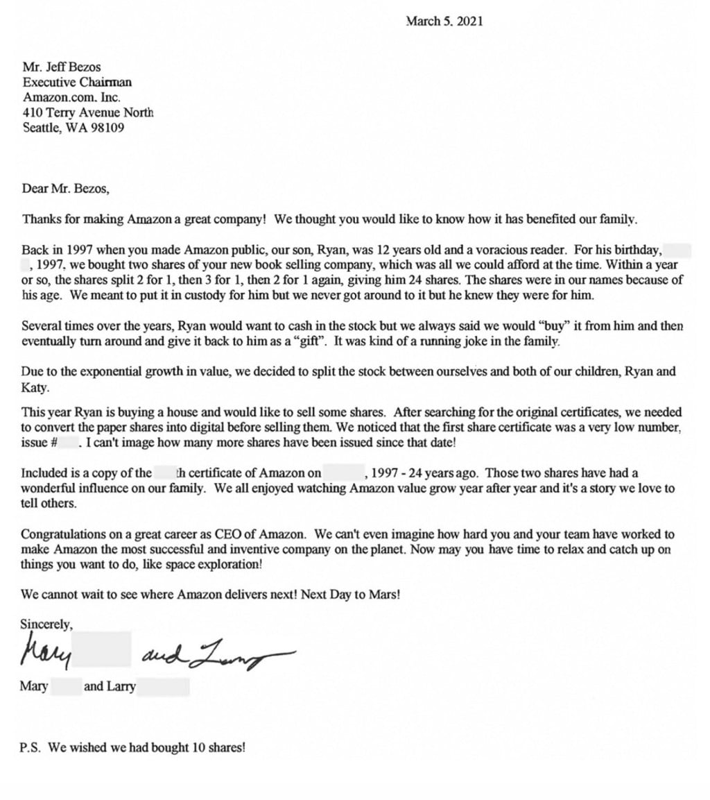 베조스의 마지막 아마존 주주서한, 최고의 고용주이자 가장 안전한 직장 구현이란 비전 제시 30 아마존 주주 Mary와 Larry 감사 편지