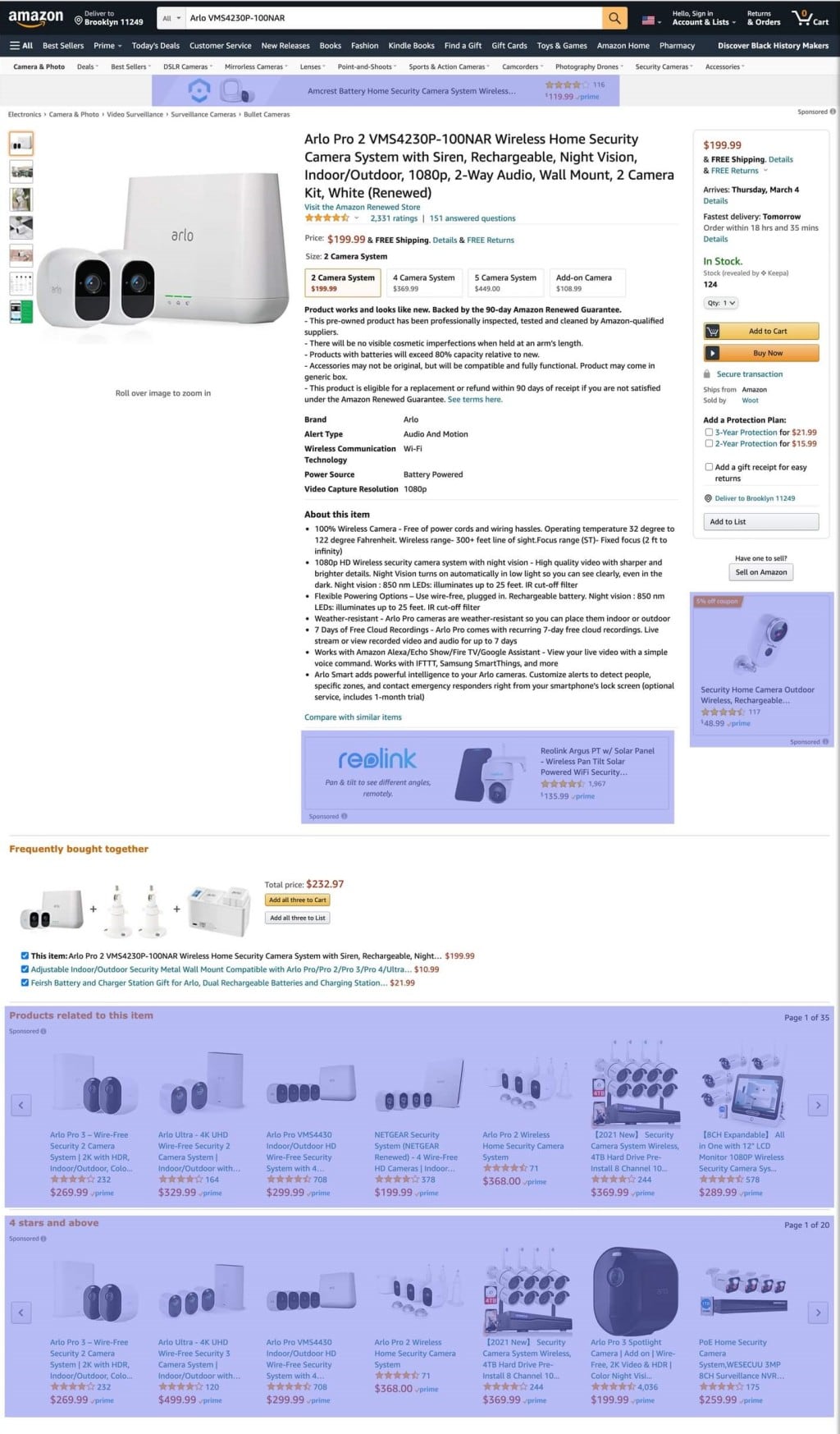 20년 아마존 광고 점유율 10% 돌파 의미, 디지탈 광고 시장의 빅3로 자리잡다 47 아마존닷컴 상품 페이지에서 광고 현황, amazon ads in product page browser