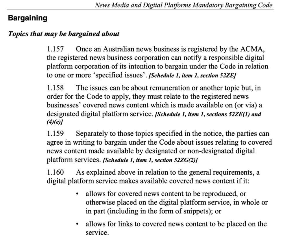 신문 뉴스에만 비용을 내라고? 신문 뉴스 링크 비용 부과 시도의 문제점 by 에반스 24 최근 호주에서 통과된 뉴스 링크 지불 법안,스니펫이나 미리보기를 다루고는 있지만 오직 링크만 포함하고 있다, The Australian bill. Snippets and previews are covered, but so are links alone