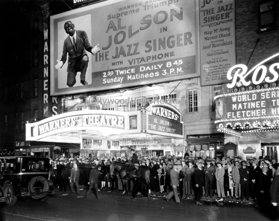 1927년 최초 유성영화 재즈 싱어 상영 극장, warners theatre New York city 1927 premiere the jazz singer