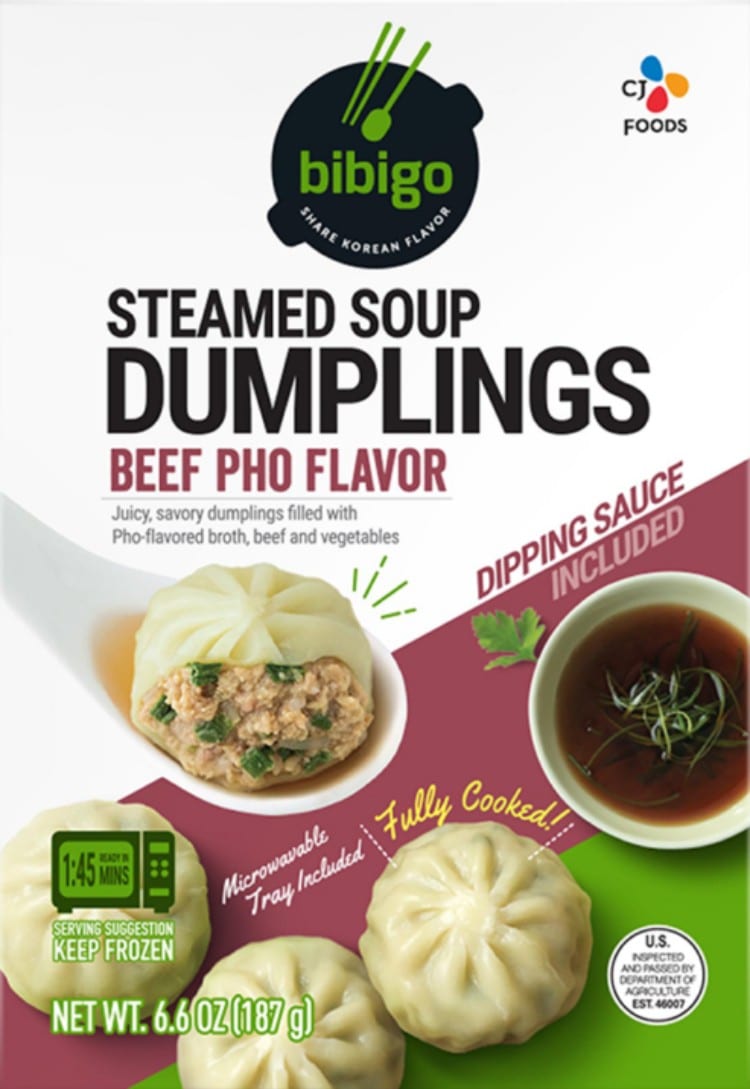 비비고 만두는 어떻게 미국인 입맛을 사로 잡았을까? CJ제일제당 비비고 만두 사례 22 미국 두번째 상품 비비고 스팀 덤플링(bibigo Steamed Dumplings), Beef Phoi Steamed Soup Dumplings,Imager from bibigo