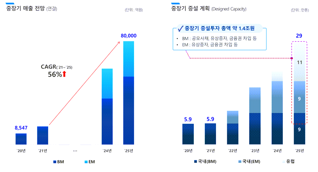 에코프로비엠 전략, 에코프로비엠 중장기 목표, 이미지는 에코프로비엠 iR 자료