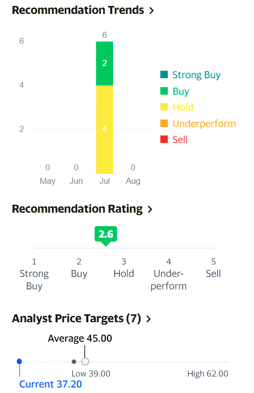 월가의 쿠팡 주식 평가, 21년 8월 기준
