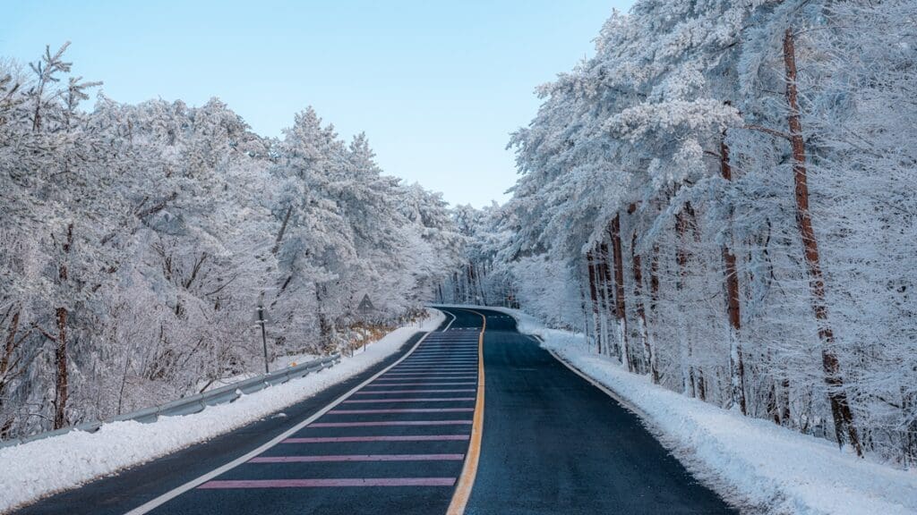 제주 드라이브 코스, 눈온 뒤의 제주 1100도로 풍경, Image from visitjeju.net