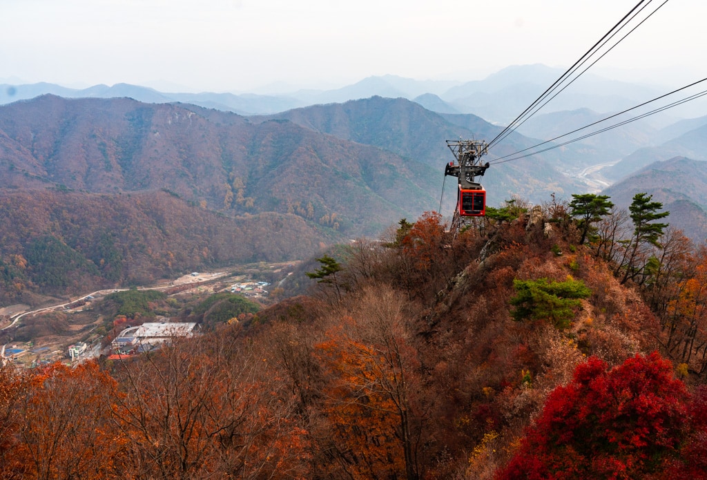대둔산 가을 풍경, 케이블카 도착지에서 담아본 대둔산 케이블카와 대둔산 단풍 풍경, 