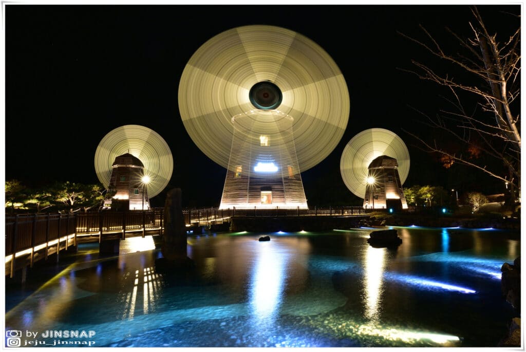 제주 여행, 제주 롯게호텔 풍차 장노출 풍경, Photo from good_plants_life Instagram