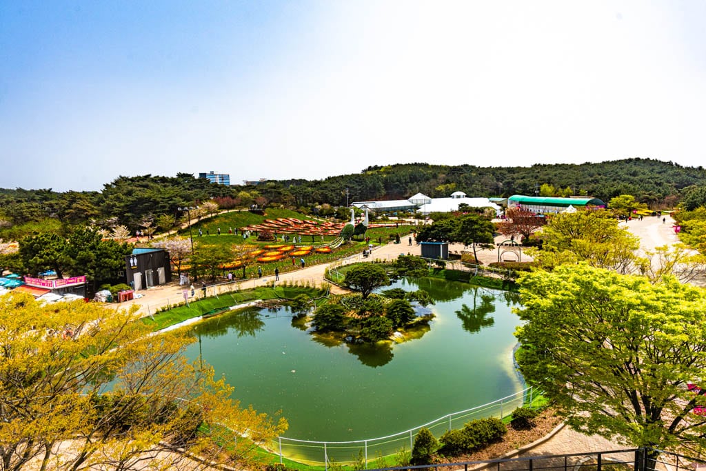 태안 세계튤립꽃박람회 풍경, 작은 호수가 있는 풍경, Photo by happist