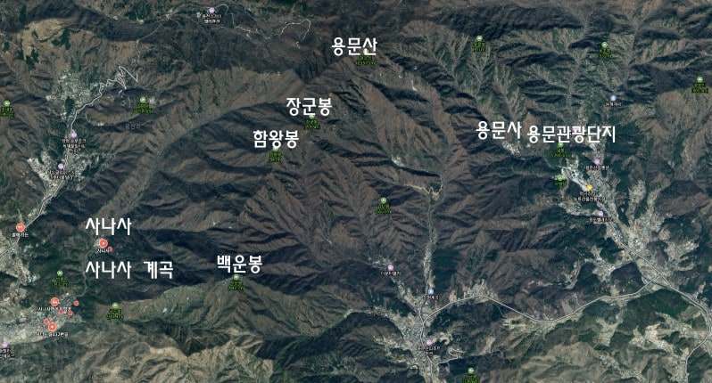 양평 사나사와 용문사 위치도 양평 용문사을중심으로,, Image by Happist