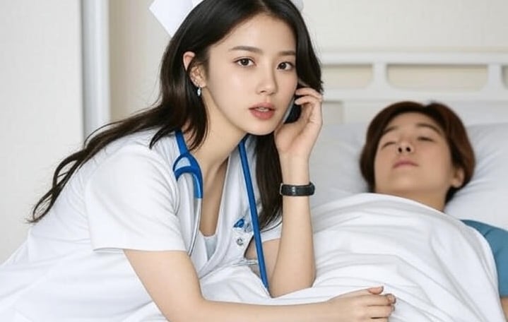 50대 간병보험, 메리츠 간병보험 장단점 분석 1 장우너영이 환자를 돌보는 모습, Phoot by Grok