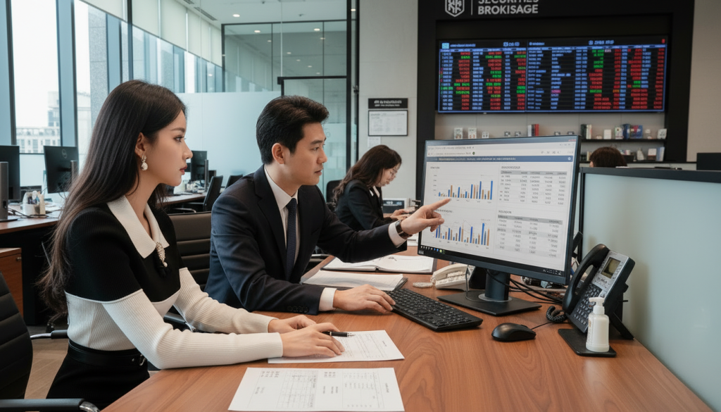 미국 주식 세금 폭탄 피하는 법: 12월에 꼭 해야 할 손익통산 완벽 가이드 1 증권사에서 미국 주식 세금 상담을 받고 있느 여인