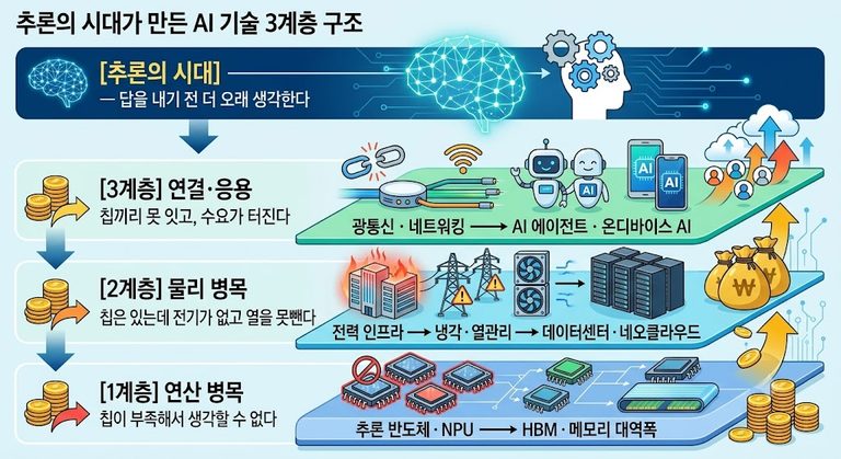 ‘추론의 시대’ AI 투자 지도 완전 정리 — 수혜 분야 7개 · 한미 대표기업 · 은퇴자 ETF