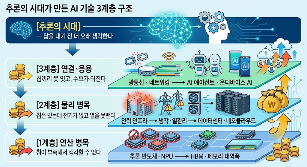 ‘추론의 시대’ AI 투자 지도 완전 정리 — 수혜 분야 7개 · 한미 대표기업 · 은퇴자 ETF 4